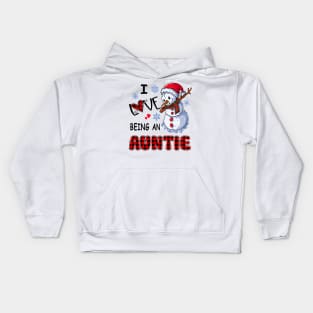 Chirstmas Snowman I Love Being An Auntie Kids Hoodie